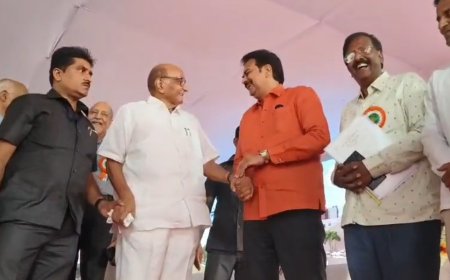 पवारांच्या व्यासपीठावर हर्षवर्धन पाटलांची एन्ट्री , इंदापूरच्या राजकारणात खळबळ