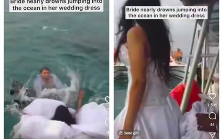 लग्नाच्या कपड्यातच नवरीची समुद्रात उडी; पण मस्करी करणं पडलं होतं महागात