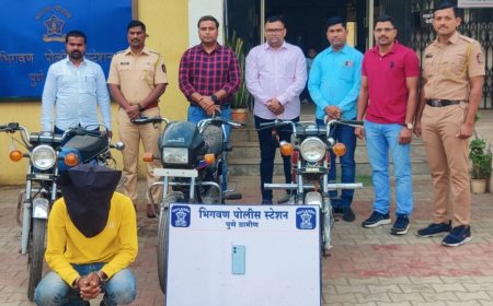 भिगवण पोलीसांची दमदार कामगिरी ! अट्टल दुचाकी चोराच्या आवळल्या मुसक्या, तीन दुचाकींसह १ लाख चाळीस हजारांचा मुद्देमाल हस्तगस्त