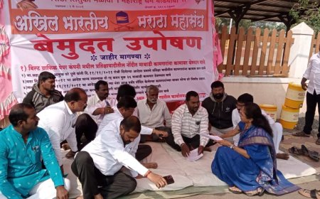 इंदापूर प्रशासकीय भवनासमोरील बिल्ट विरोधातील उपोषणाला खा.सुळेंची भेट