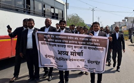 राहुरीतील वकील  दांपत्याच्या हत्या प्रकरणी इंदापूर तालुका बार असोसिएशनचा तहसीलवर निषेध मोर्चा