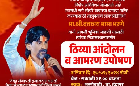 बिग ब्रेकिंग | सकल मराठा समाजाचा उद्यापासून आ.भरणेंच्या निवासस्थानी ठिय्या, इंदापुरात पार पडली बैठक