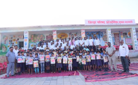 मदनवाडी जि.प.शाळेला शिवजयंती निमित्त शालेय साहित्याचे वाटप