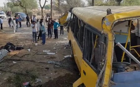 शाळेची बस उलटली ! भीषण अपघातात 6 मुलांचा मृत्यू, अनेकजण जखमी