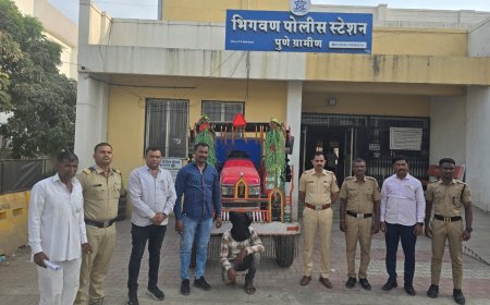 त्यानं बारामती ॲग्रो कारखान्याच्या वजन काट्यासमोरून थेट ट्रॅक्टरच चोरला ! पण भिगवण पोलीस लईच डेंजर, पोलिसांनी त्याला नळदुर्ग मधून ताब्यात घेतला