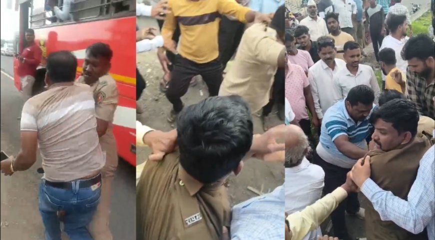 एसटी थांबवली नाही म्हणून वाहन चालक आणि वाहकाला बेदम मारलं, दौंडच्या खडकीतील घटना