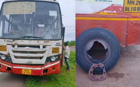धावत्या एसटीचे चाक निखळले, स्टेटस साठ प्रवासी ; वारकऱ्यांसाठी 'विठ्ठल' धावून आला !