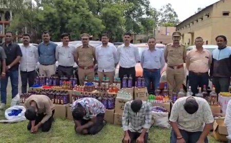 दौंडच्या पाटस टोलवर सापळा रचून पकडला लाखोंचा अवैद्य मध्य साठा,पाच जणांना घेतलं ताब्यात