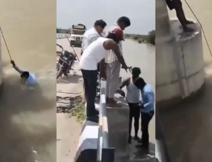 पुलावरून सेल्फीच्या बहाण्याने पत्नीने नवऱ्याला ढकललं,पण...