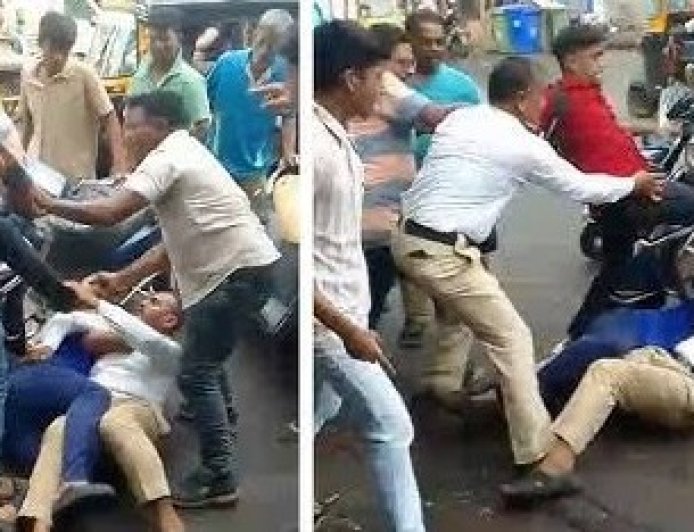 बिग ब्रेकिंग | वाहन चालकाला परवाना मागितल्याचा राग आला,वडिलांना बोलावून नालासोपाऱ्यात वाहतूक पोलिसांना मारलं