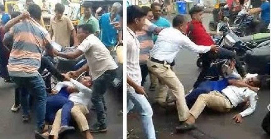 बिग ब्रेकिंग | वाहन चालकाला परवाना मागितल्याचा राग आला,वडिलांना बोलावून नालासोपाऱ्यात वाहतूक पोलिसांना मारलं