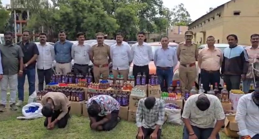 दौंडच्या पाटस टोलवर सापळा रचून पकडला लाखोंचा अवैद्य मध्य साठा,पाच जणांना घेतलं ताब्यात