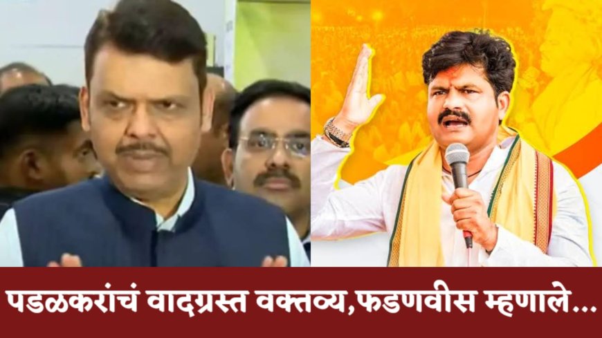 गोपीचंद पडळकरांच्या वादग्रस्त वक्तव्यावर मुख्यमंत्री फडणवीसांची पहिली प्रतिक्रिया ; म्हणाले...