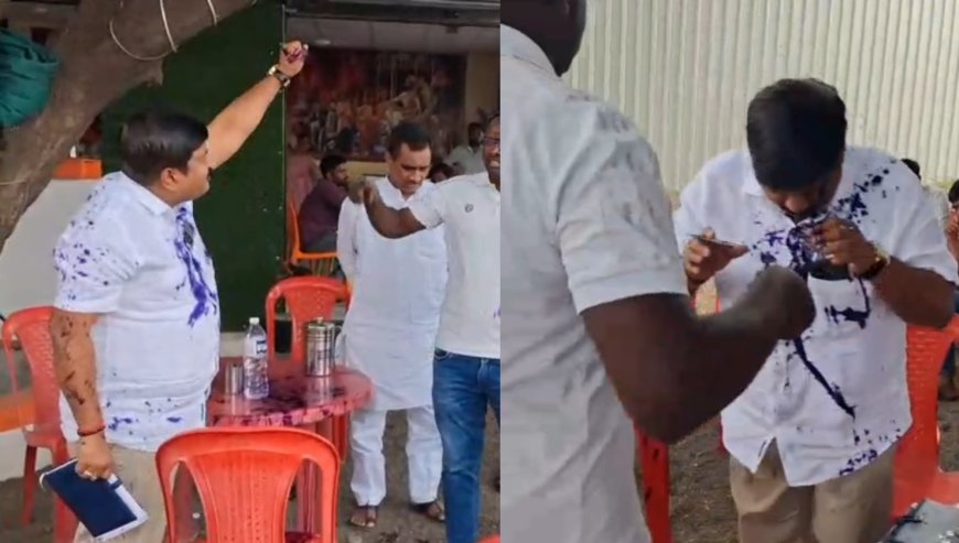 बिग ब्रेकिंग | बारामतीत नगराध्यक्ष सचिन सातव यांच्यावर शाई फेक