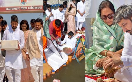 अजित पवार यांच्या अस्थि प्रयागराज मध्ये विसर्जित,पुत्र जय पवार यांच्या हस्ते अस्थींचे त्रिवेणी संगमावर विसर्जन