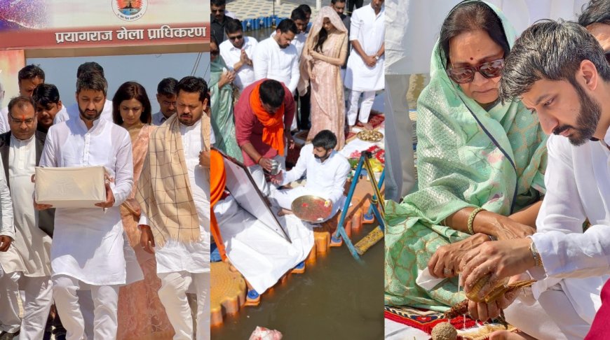 अजित पवार यांच्या अस्थि प्रयागराज मध्ये विसर्जित,पुत्र जय पवार यांच्या हस्ते अस्थींचे त्रिवेणी संगमावर विसर्जन