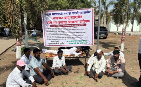 इंदापुरात खडकवासल्याच्या पाण्यासाठी शेतकऱ्याचे भर उन्हात आमरण उपोषण
