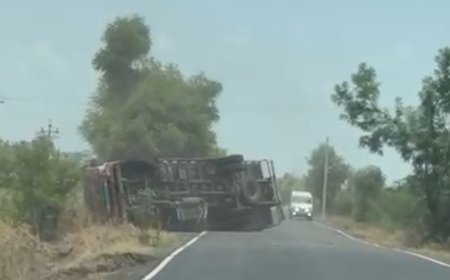 मद्यधुंद ट्रक चालकाचा थरार,माळेगाव - कऱ्हावाघज रोडवर पहा काय घडलं