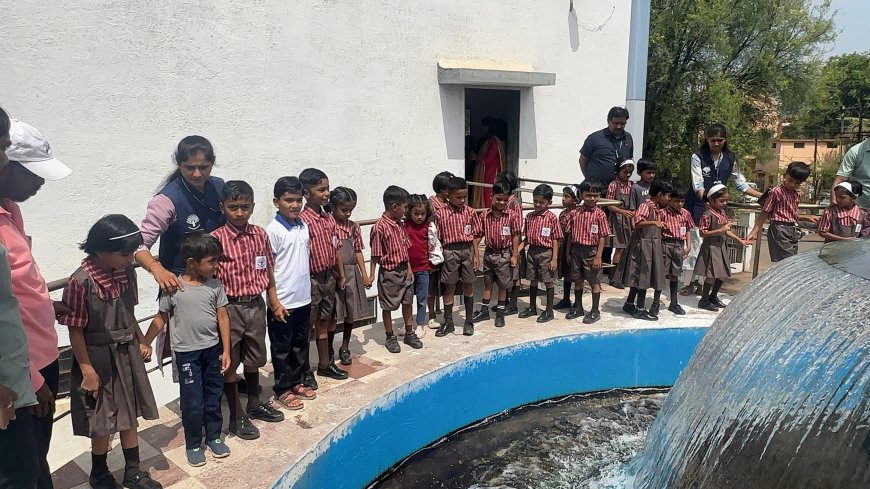 शहा ग्लोबल स्कूलच्या विद्यार्थ्यांची जलशुद्धीकरण केंद्राला शैक्षणिक क्षेत्रभेट