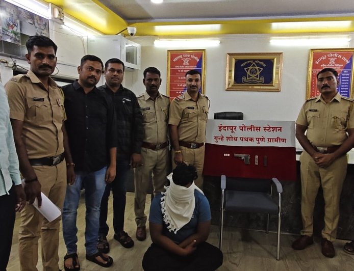 इंदापूर पोलिसांकडून बिहारी बाबुला बेड्या ; गावठी पिस्टल सह दोन जिवंत काडतुसे जप्त