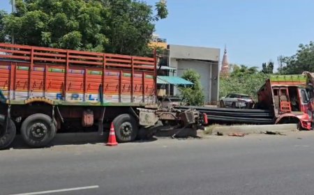 इंदापूरच्या भिगवण मध्ये मालवाहतूक ट्रकचा अपघात...