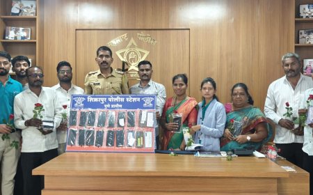 शिक्रापूर पोलिसांचा धडाका ! चोरी गेलेले २९ मोबाईल शोधले